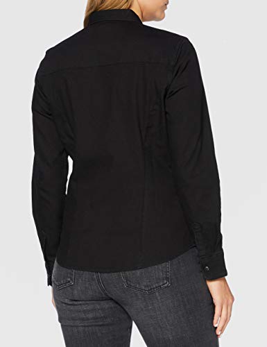 Lee Slim Western Shirt Camisa, Negro, S para Mujer