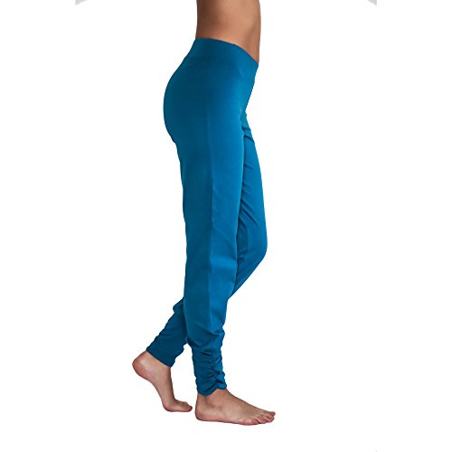 Leela Cotton - Pantalones de yoga para mujer, algodón orgánico/elastano petróleo L