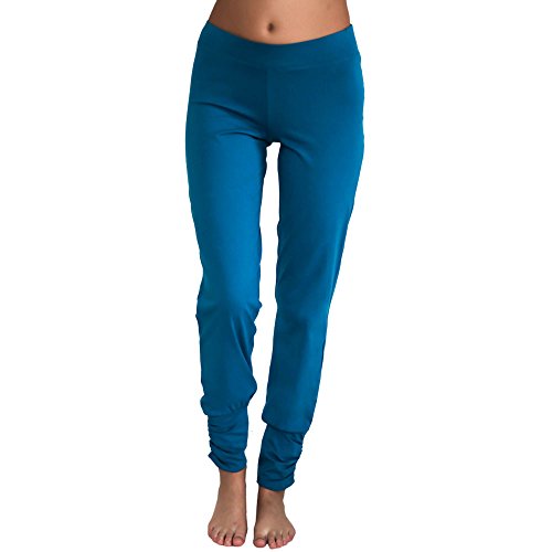 Leela Cotton - Pantalones de yoga para mujer, algodón orgánico/elastano petróleo L