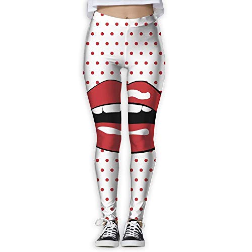 Leggings de Entrenamiento Deportivo con pantalón de Yoga Red Lip Point Provide Women with High-Waisted, Leggings de Yoga para Gimnasio Ultra Suaves y livianos