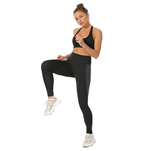 Leggings de Entrenamiento, Leggings de Yoga para Mujeres, Pantalones Deportivos de Spandex, Gimnasio. (Negro A Largo, M) Leggings de Entrenamiento, Leggings de Yoga para Mujeres, Pantalones Deportivos de Spandex, Gimnasio. (Negro A Largo, M)