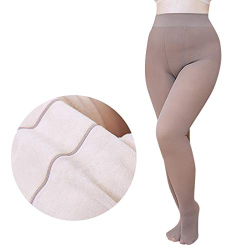 Leggings hasta el Tobillo a Prueba de Sentadillas con Control de Abdomen de Cintura Alta, Pantalones térmicos de Piel Real de Engrosamiento,