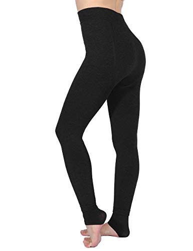 Leggings Mujer, Aiglam Leggings Térmicos Mujer Con Talla Extra Forro Polar Grueso, Leggins Cintura Alta Pantalones Mallas Invierno (Negro）