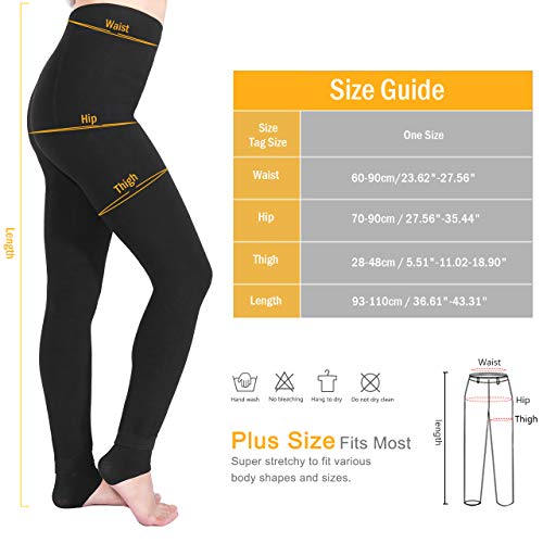 Leggings Mujer, Aiglam Leggings Térmicos Mujer Con Talla Extra Forro Polar Grueso, Leggins Cintura Alta Pantalones Mallas Invierno (Negro）