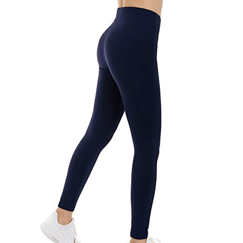 Leggings Push Up para Mujer,Alta Cintura Pantalones Deportivos de Elásticos, Secado Rápido,con Bolsillo Pilates Mallas,Adelgazantes Ropa Quema Grasa,Atléticos Correr Ejercicio Ciclismo