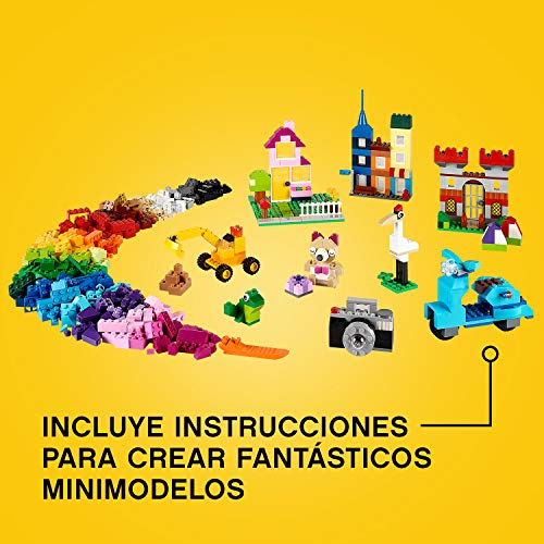 LEGO Classic - Caja de ladrillos creativos grande, Set de Construcción con ladrillos de colores, Juguete Creativo y divertido a partir de 4 años, incluye separador de piezas (10698)