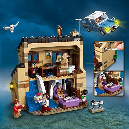 LEGO Harry Potter Número 4 de Privet Drive Set con Ford Anglia, Figura de Dobby y Familia Dursley, Multicolor (75968)