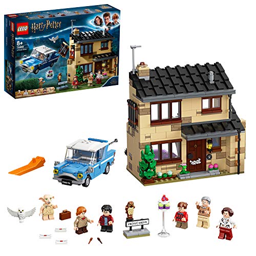 LEGO Harry Potter Número 4 de Privet Drive Set con Ford Anglia, Figura de Dobby y Familia Dursley, Multicolor (75968)