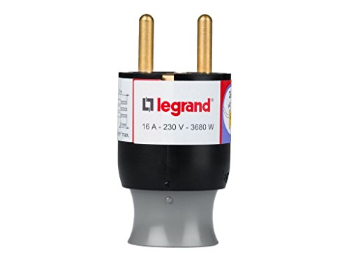 Legrand, 050173 Bases y Clavijas - Enchufe con cabezal móvil, enchufe orientable con rotación de 360º, color negro Legrand, 050173 Bases y Clavijas - Enchufe con cabezal móvil, enchufe orientable con rotación de 360º, color negro