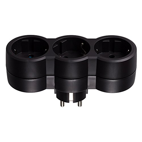 Legrand 50512 Adaptador Enchufe, Triple, Frontal, Negro Legrand 50512 Adaptador Enchufe, Triple, Frontal, Negro