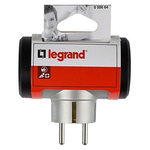 Legrand 50664 Adaptador Enchufe, Triple, Gris