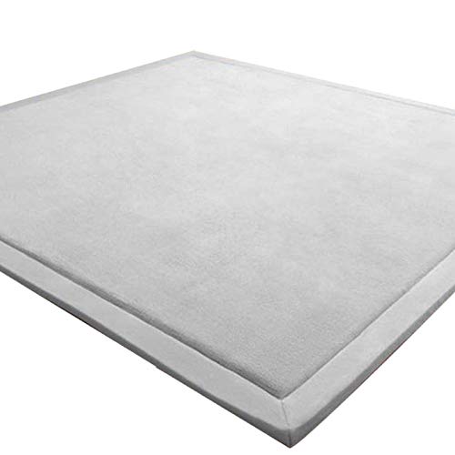 LEHOUR Engrosamiento Coral Terciopelo Alfombra Manta de rastreo para niños Alfombras Suaves de Tatami Antideslizante para niños Enlarge Play Mat (Gris, 150 * 200CM)