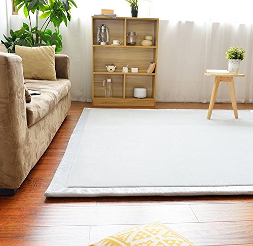 LEHOUR Engrosamiento Coral Terciopelo Alfombra Manta de rastreo para niños Alfombras Suaves de Tatami Antideslizante para niños Enlarge Play Mat (Gris, 150 * 200CM)