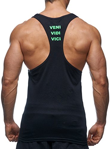 Leif Nelson Camiseta del Deporte Gimnasio Fitness Los Hombres de la Camiseta LN-6205 Verde Negro X-Large