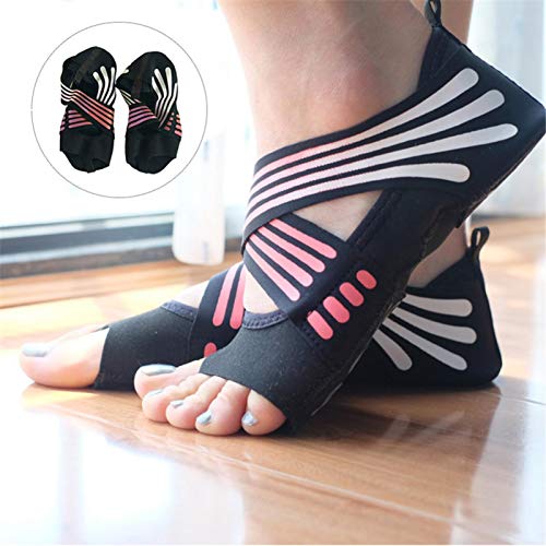 LeKing Zapatos de Yoga para Mujeres, Zapatos de Yoga de Fondo Blando, Zapatos de Yoga Profesionales Antideslizantes con Cinco Dedos，Calcetines Antideslizantes，Pilates (Embalaje de Bolsa de OPP)