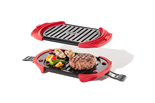 Lékué Microwave Grill, Red microondas, Acero, rojo y negro, 25.2 x 14.8 cm Lékué Microwave Grill, Red microondas, Acero, rojo y negro, 25.2 x 14.8 cm