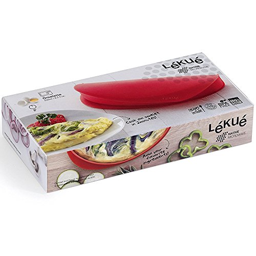 Lékué - Recipiente para cocinar tortillas francesas en microondas, color rojo
