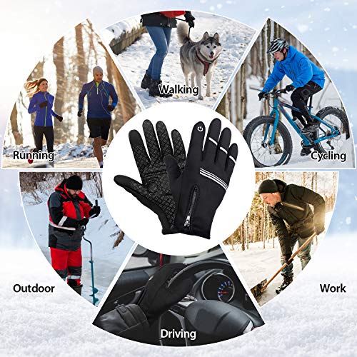 LEMEGO Guantes Ciclismo Invierno Otoño Guantes MTB Moto Bici Running Hombre Mujer Antideslizante Pantalla Táctil a Prueba de Viento Impermeable para Bicicleta Carrera jardineria Senderismo Acampada