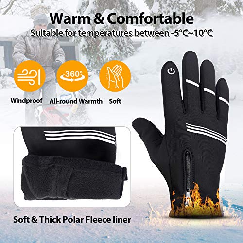 LEMEGO Guantes Ciclismo Invierno Otoño Guantes MTB Moto Bici Running Hombre Mujer Antideslizante Pantalla Táctil a Prueba de Viento Impermeable para Bicicleta Carrera jardineria Senderismo Acampada