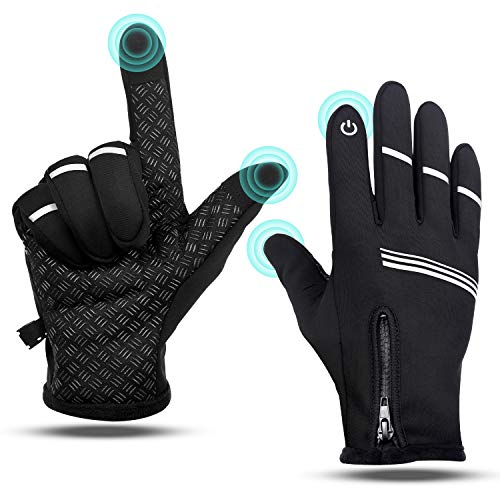 LEMEGO Guantes Ciclismo Invierno Otoño Guantes MTB Moto Bici Running Hombre Mujer Antideslizante Pantalla Táctil a Prueba de Viento Impermeable para Bicicleta Carrera jardineria Senderismo Acampada