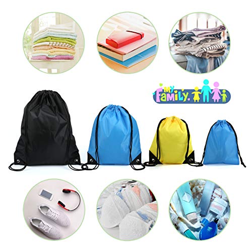 LEMESO 6 Mochila de Cuerdas Bolsas de Gimnasio Bolsa para Fútbol Saco de Cordón Bolsas de Almacenamiento Impermeable para Playa,Viajes, Escuela