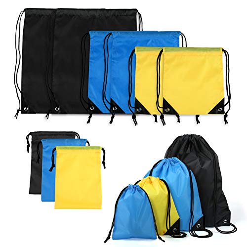 LEMESO 6 Mochila de Cuerdas Bolsas de Gimnasio Bolsa para Fútbol Saco de Cordón Bolsas de Almacenamiento Impermeable para Playa,Viajes, Escuela