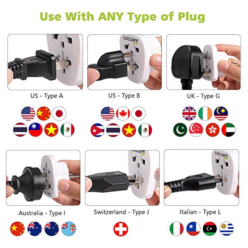 LENCENT 2x Adaptador Enchufe UK/Ingles/Reino Unido/US/Americano/Australia/Cina/Chino/China/Japonés/Suiza y así a Europeo Españal UE Schuko Universal Adapter Corriente de Viaje con Toma de Tierra LENCENT 2x Adaptador Enchufe UK/Ingles/Reino Unido/US/Americano/Australia/Cina/Chino/China/Japonés/Suiza y así a Europeo Españal UE Schuko Universal Adapter Corriente de Viaje con Toma de Tierra