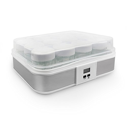 Leogreen - Yogurtera, Máquina para Yogur Natural y Saludable, 12 tarros, con el contador de tiempo, 30,6 x 25 x 12,4 cm, Blanco, Capacidad por frasco: 0,21 L, Ajuste del temporizador: 0-15 horas Leogreen - Yogurtera, Máquina para Yogur Natural y Saludable, 12 tarros, con el contador de tiempo, 30,6 x 25 x 12,4 cm, Blanco, Capacidad por frasco: 0,21 L, Ajuste del temporizador: 0-15 horas