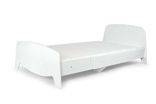 Leomark Cama con regulación del Largo - Sophia - el Estilo escandinavo, Moderno Dormitorio para Niños, 3 ajustes de Longitud, Espacio para Dormir: 200/90 (Colchón Espuma Cama Extensible 90x200 cm)