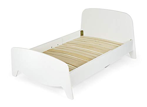 Leomark Cama con regulación del Largo - Sophia - el Estilo escandinavo, Moderno Dormitorio para Niños, 3 ajustes de Longitud, Espacio para Dormir: 200/90 (Colchón Espuma Cama Extensible 90x200 cm)