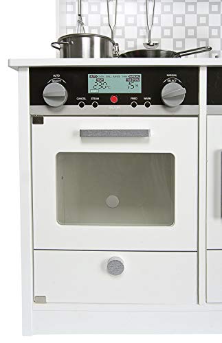 Leomark White Modern Cocina eléctrica Madera Infantil con Accesorios: Campana Extractora, microondas - Color Blanco - Juguete para Niños Efectos de Sonido de iluminación Dim: 65x30x94 (Altura) cm Leomark White Modern Cocina eléctrica Madera Infantil con Accesorios: Campana Extractora, microondas - Color Blanco - Juguete para Niños Efectos de Sonido de iluminación Dim: 65x30x94 (Altura) cm