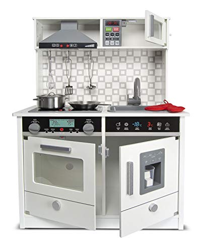 Leomark White Modern Cocina eléctrica Madera Infantil con Accesorios: Campana Extractora, microondas - Color Blanco - Juguete para Niños Efectos de Sonido de iluminación Dim: 65x30x94 (Altura) cm Leomark White Modern Cocina eléctrica Madera Infantil con Accesorios: Campana Extractora, microondas - Color Blanco - Juguete para Niños Efectos de Sonido de iluminación Dim: 65x30x94 (Altura) cm