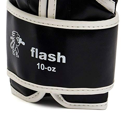 Leone 1947 Guantes de boxeo, modelo Flash negro negro Talla:10 Oz