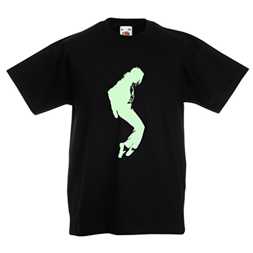lepni.me Camiseta para Niño/Niña Me Encanta MJ - Ropa de Club de Fans, Ropa de Concierto (9-11 Years Negro Fluorescente)