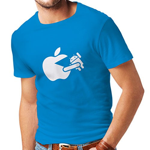 lepni.me Camisetas Hombre Funny Apple Comer un Robot - Regalo para los fanáticos de la tecnología (X-Large Azul Blanco) lepni.me Camisetas Hombre Funny Apple Comer un Robot - Regalo para los fanáticos de la tecnología (X-Large Azul Blanco)
