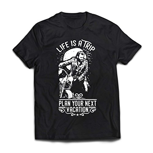 lepni.me Camisetas Hombre la Vida es un Viaje - Ideas de Regalos para Moteros, diseño gráfico de Bicicletas Vintage, amar Las Motocicletas (Medium Negro Multicolor) lepni.me Camisetas Hombre la Vida es un Viaje - Ideas de Regalos para Moteros, diseño gráfico de Bicicletas Vintage, amar Las Motocicletas (Medium Negro Multicolor)