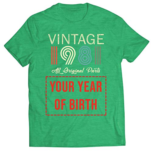 lepni.me Camisetas Hombre Personalizado con Cualquier Año Regalo Vintage Todas Las Piezas Originales (Small Brezo Verde Multicolor)