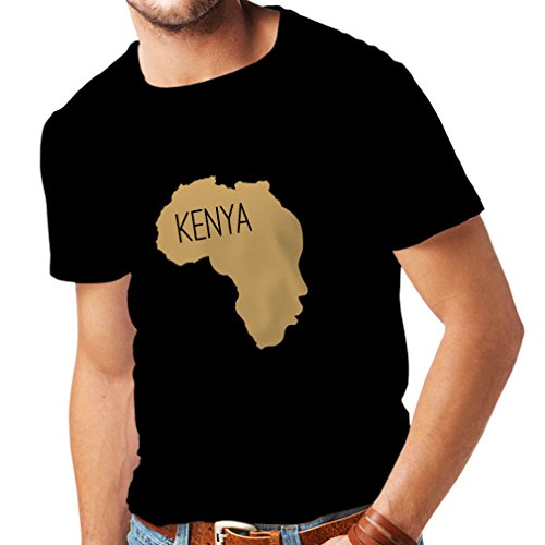 lepni.me Camisetas Hombre Salvar Kenia - Camisa política, Refranes de la Paz (X-Large Negro Oro)