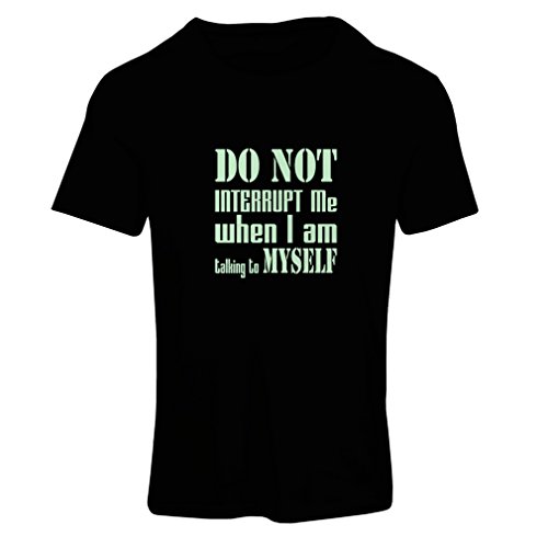 lepni.me N4289F Camiseta Mujer Do Not Interrupt (Small Negro Fluorescente)