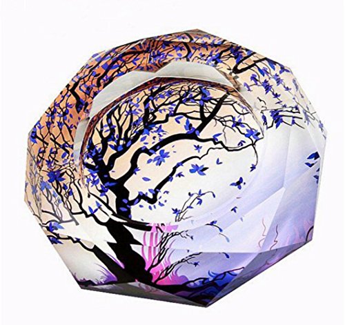 LER Cenicero de cristal con estilo creativo cenicero de impresión en color boutique extra grande/no fácil de desvanecer,Color D,12 cm de diámet LER Cenicero de cristal con estilo creativo cenicero de impresión en color boutique extra grande/no fácil de desvanecer,Color D,12 cm de diámet