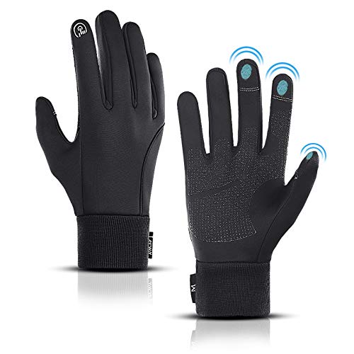 LERWAY Guantes Cálidos de Invierno,Pantalla Táctil a Prueba de Viento Guantes Deportivos para Hombres y Mujeres, Guantes Antideslizantes para Correr, Conducir, Ciclismo, Escalar (S)