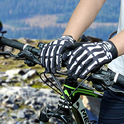 LERWAY Guantes de Ciclismo Antideslizante de Dedo Completo MTB Bicicleta Moto Accesorios Guantes para Deportes al Aire Libre Monstruo Guantes de Esqueleto Creativo (M)