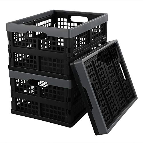 Lesbye Juego de 3 Cajas de Plástico Plegables, Caja de Almacenamiento sin Tapadera