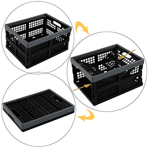 Lesbye Juego de 3 Cajas de Plástico Plegables, Caja de Almacenamiento sin Tapadera Lesbye Juego de 3 Cajas de Plástico Plegables, Caja de Almacenamiento sin Tapadera