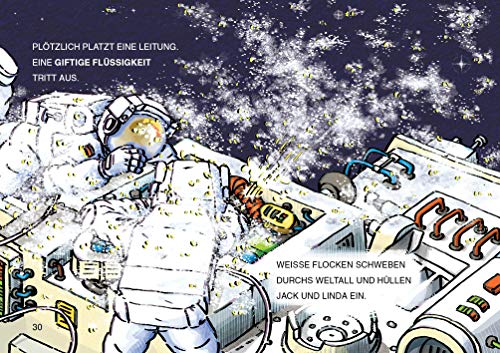 Leselöwen 1. Klasse - Alarm auf der Weltraumstation: Erstlesebuch Kinder ab 6 Jahre - Mit Großbuchstaben für Leseanfänger