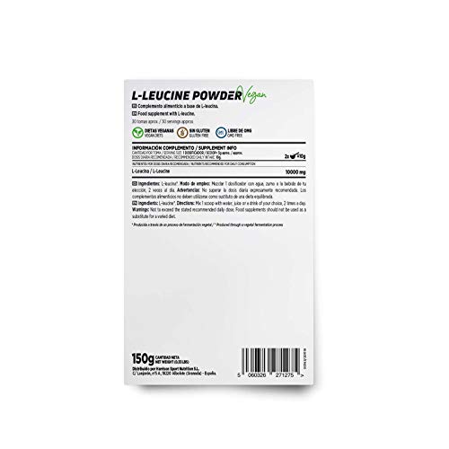 Leucina de HSN | Aminoácido Esencial Activador Anabólico para la Síntesis de Proteínas y Desarrollo Muscular | Componente de los BCAAs | Óptima Disolución, Apto Vegano, Sin Lactosa, 150 gr Leucina de HSN | Aminoácido Esencial Activador Anabólico para la Síntesis de Proteínas y Desarrollo Muscular | Componente de los BCAAs | Óptima Disolución, Apto Vegano, Sin Lactosa, 150 gr