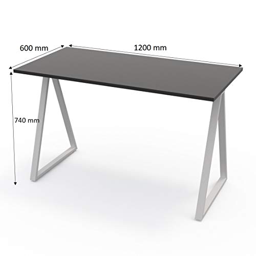 LEVIRA – Mesa de Trabajo o Estudio, Mesa de Oficina, Escritorio, Wye - 120 x 74 - Negro