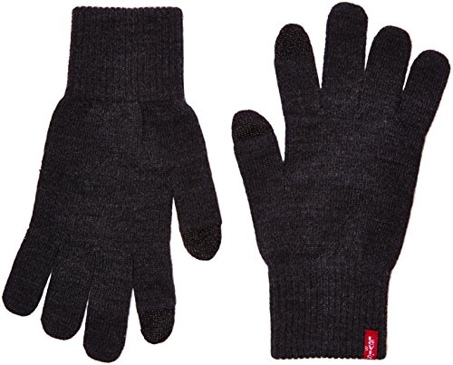Levi's Ben Touch Screen Gloves, Guantes Hombre, Gris (Dark Grey), Large