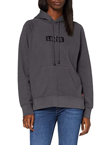 Levi's Graphic Sport Cappuccio, Grigio (Hoodie Box Tab Forged Iron 0164), X-Small Donna