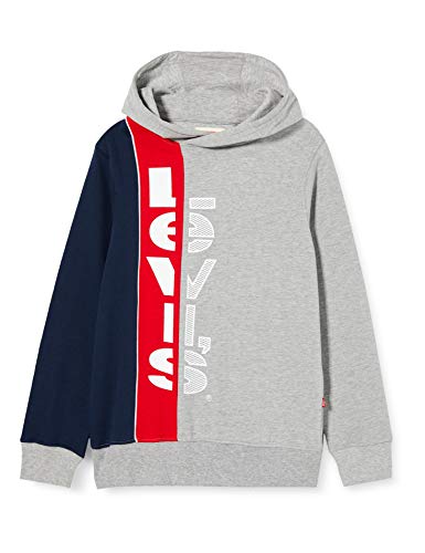 Levi's Kids Lvb Striped Hookup Po Hoodie Sudadera Niños Grey Heather 12 años